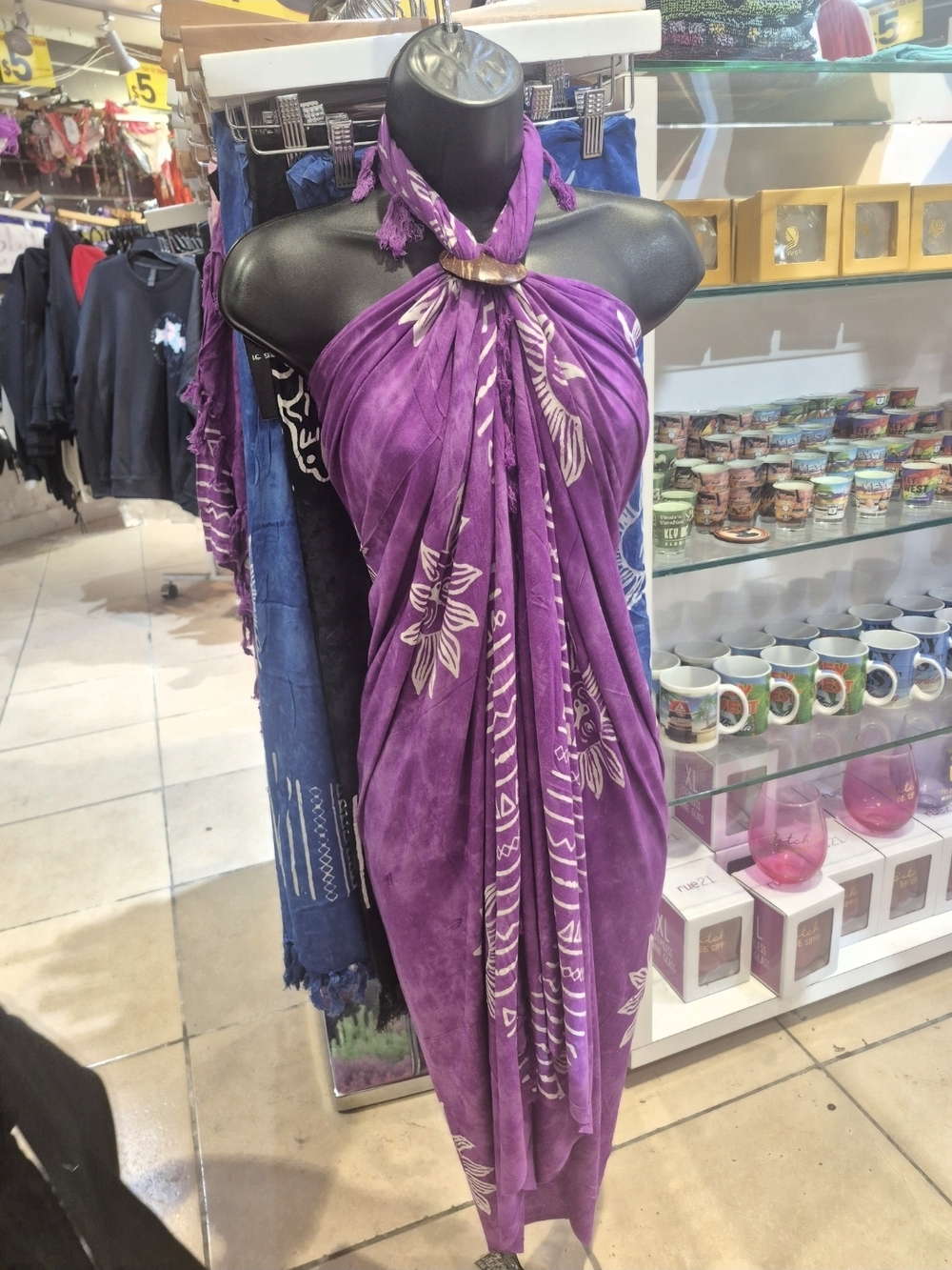 bundle Purple Floral Wrap Dress / Sarong